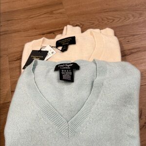 2 Cashmere V neck sweaters M
